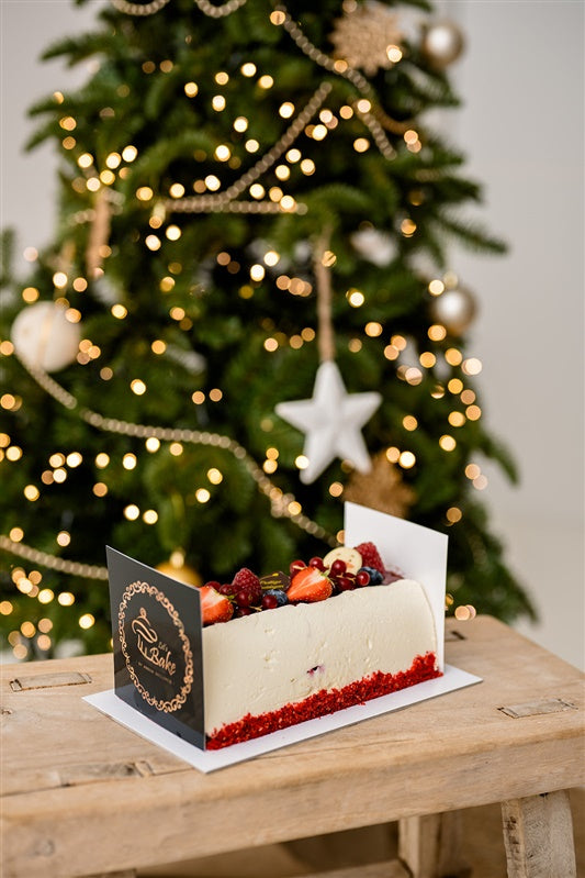 Buche witte chocolademousse met framboos